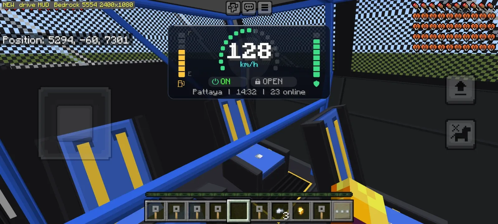 หน้าจอตอนขับบน Bedrock